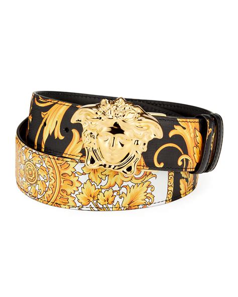 Versace Men's Reversible Barocco Medusa Leather Belt